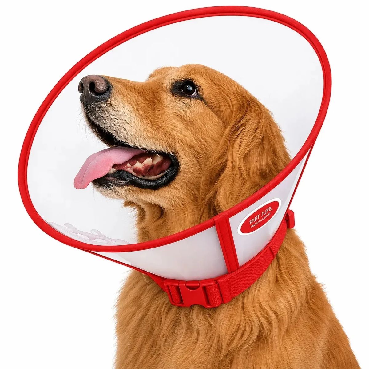 GENERICO - Collar isabelino tipo cono para mascotas perros y gatos rojo talla XS