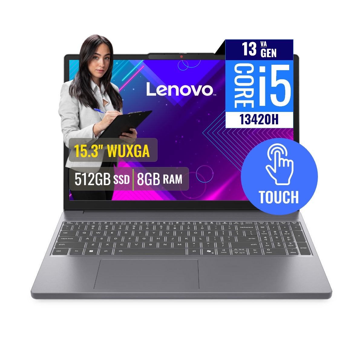 LENOVO - Laptop Lenovo Idea Pad Slim 3 15IRH10 Intel Core i5 13420H 8GB RAM 512GB SSD 15.3 Touch FreeDOS