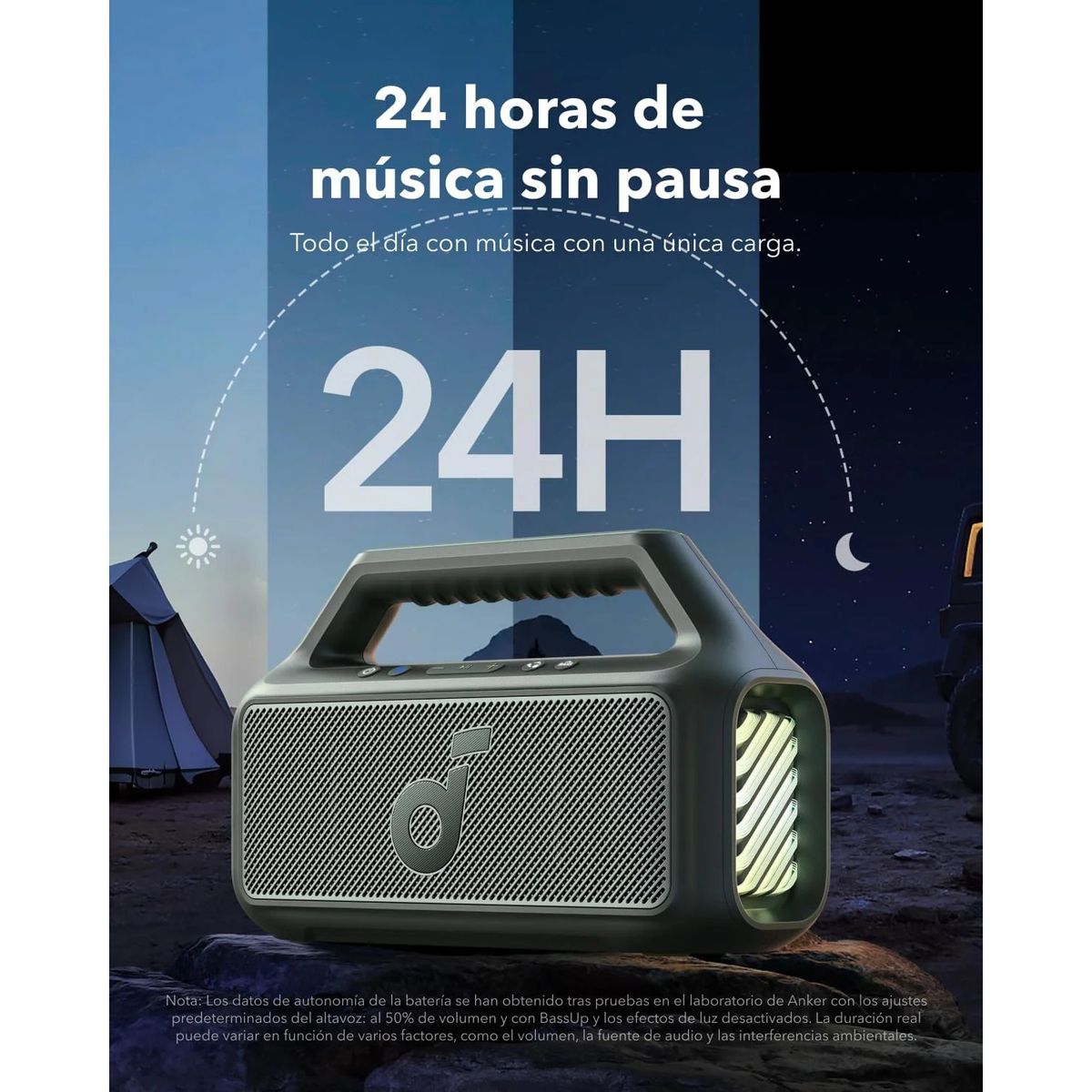 Anker - Soundcore By Anker Parlante Bluetooth BOOM 2 60W IPX7 Luces Led 24H Verde - A3138062