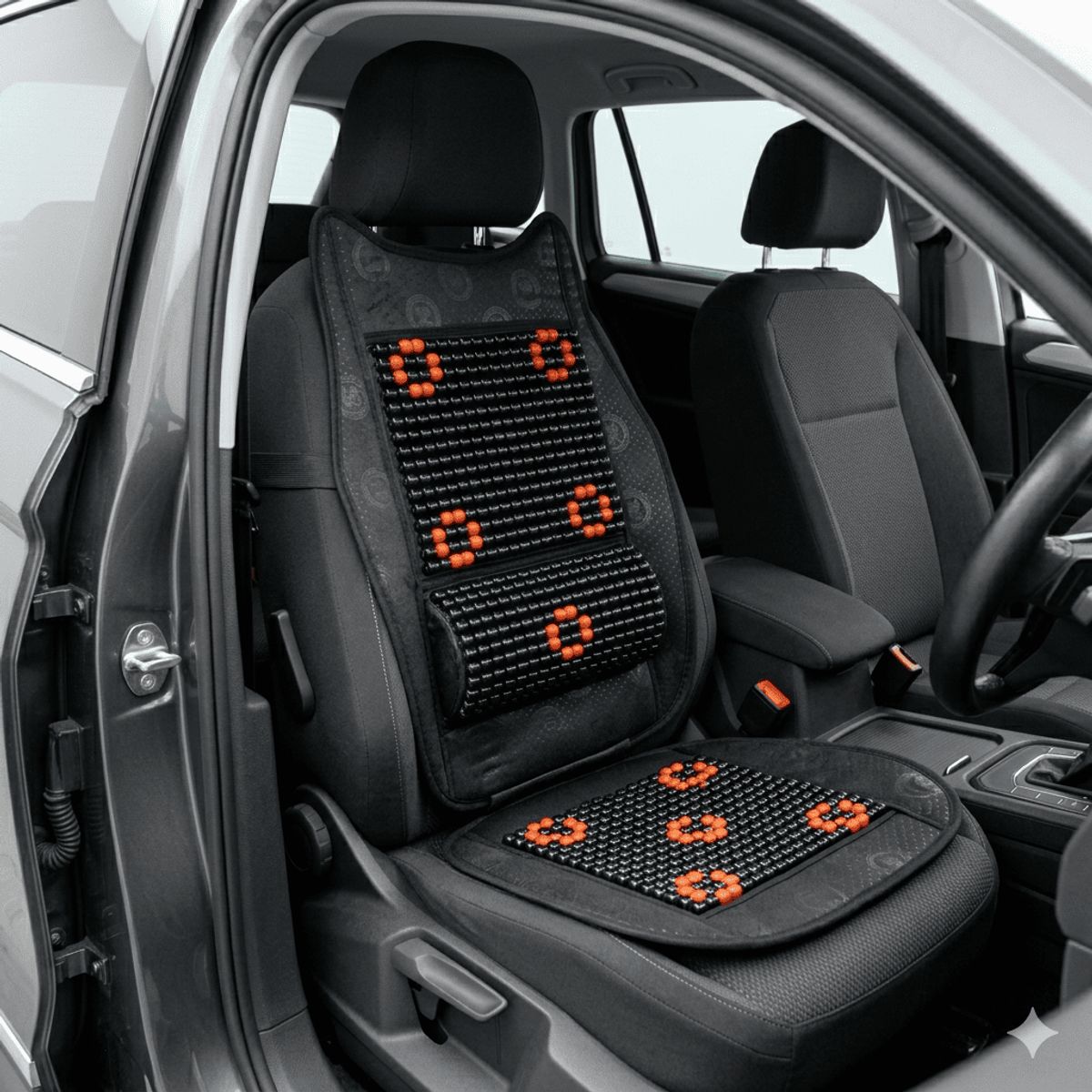 SKY - Respaldar Asiento De Auto Bolitas Con Riñonera Rojo