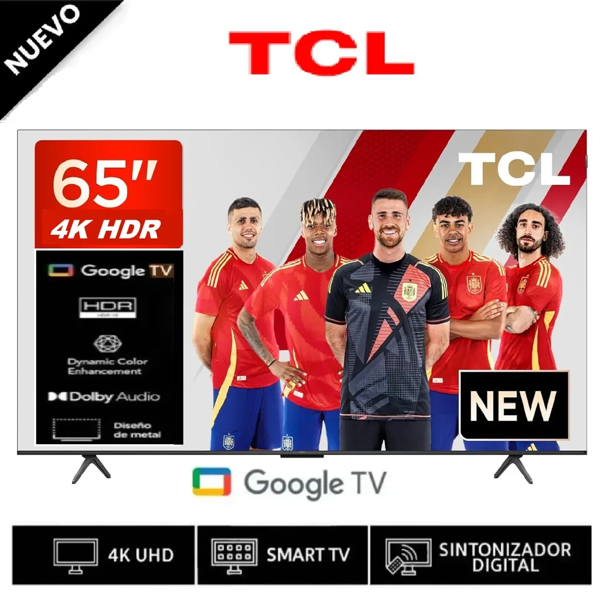TCL - LED 65” UHD 4K Smart TV con Control de Voz Google TV 65V6C