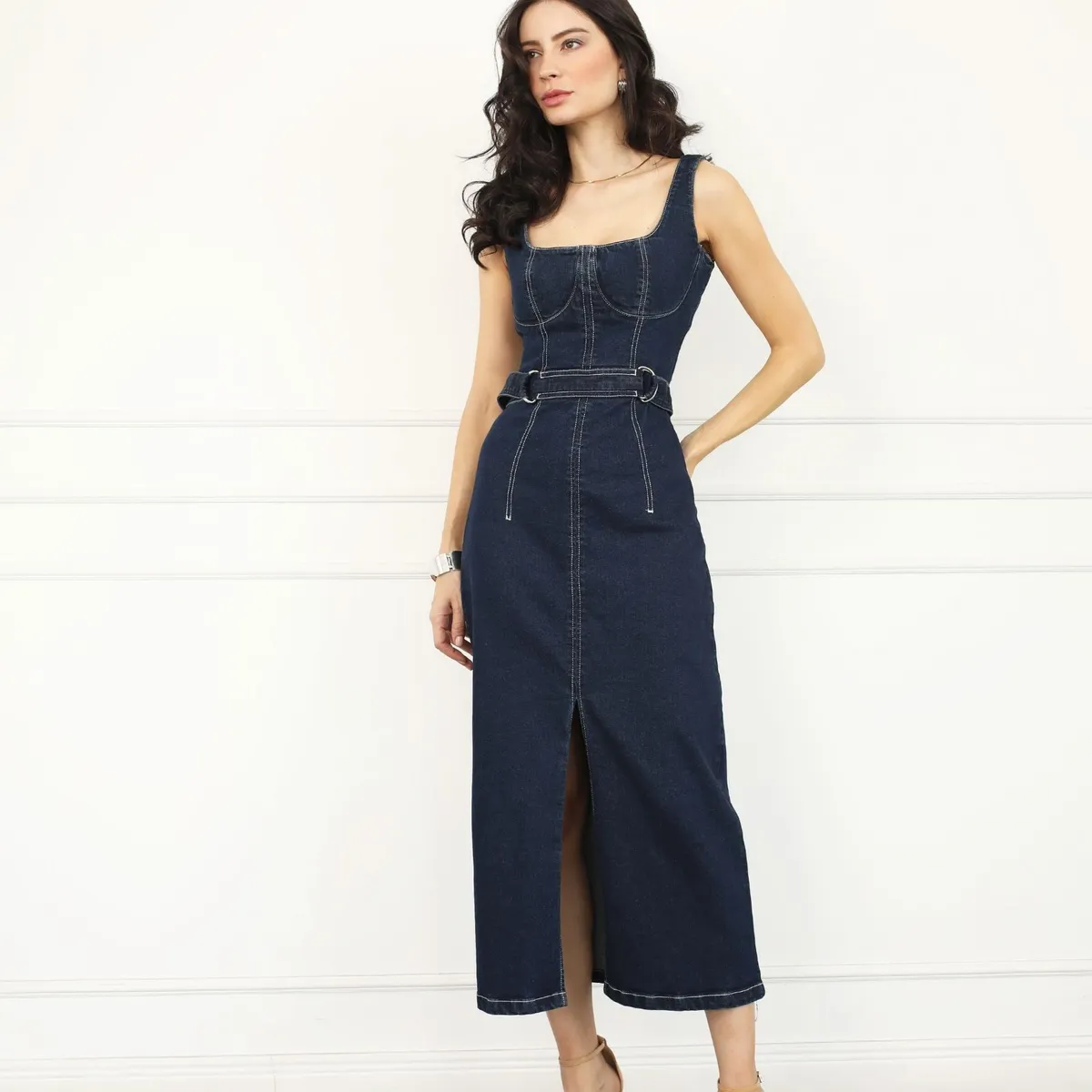 JHAN HIDS - VESTIDO MIDI DENIM PIA