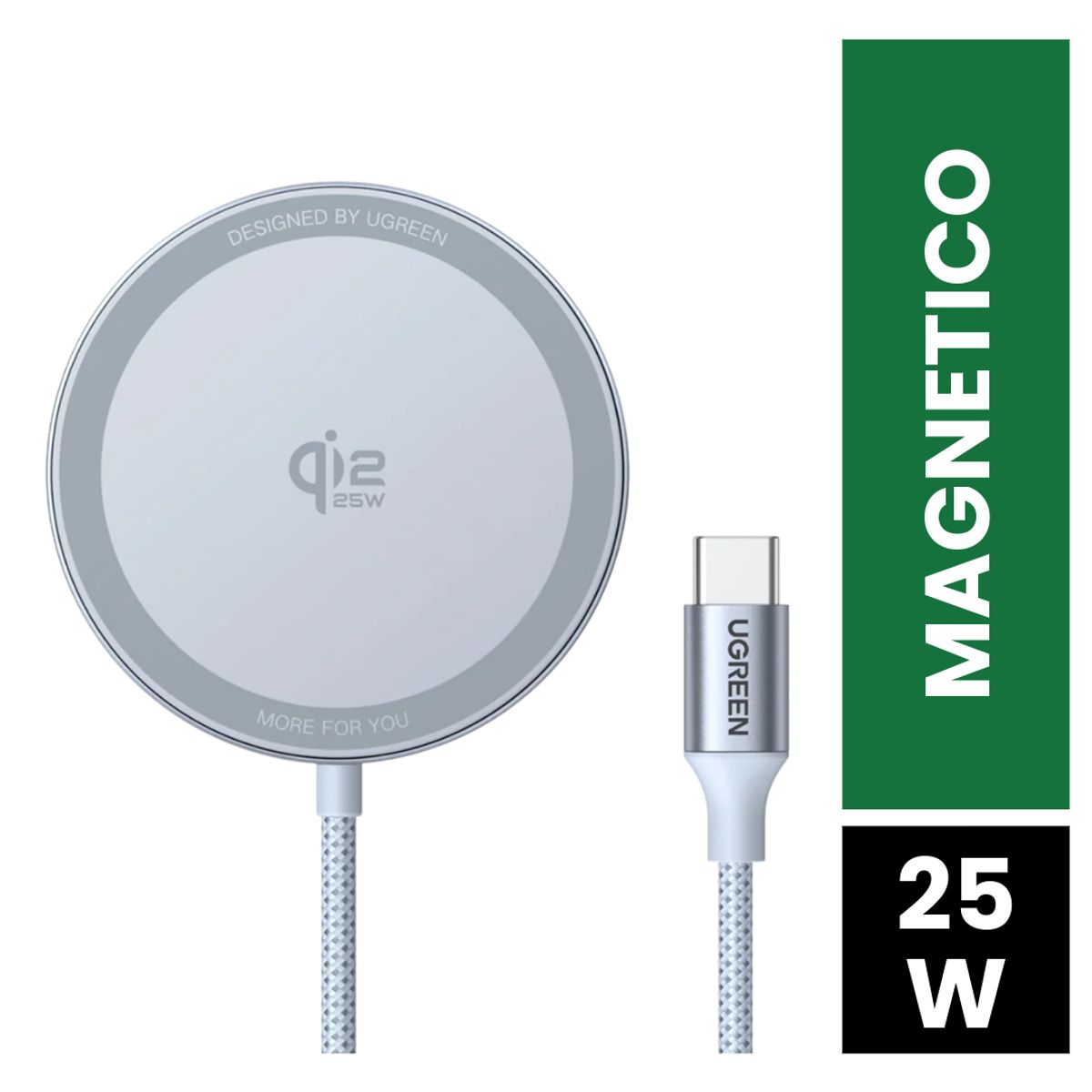 UGREEN - Cargador Inalámbrico UGREEN 3 En 1 Qi2 25W Magnético Para iPhone 17 AirPods Pro Apple Watch