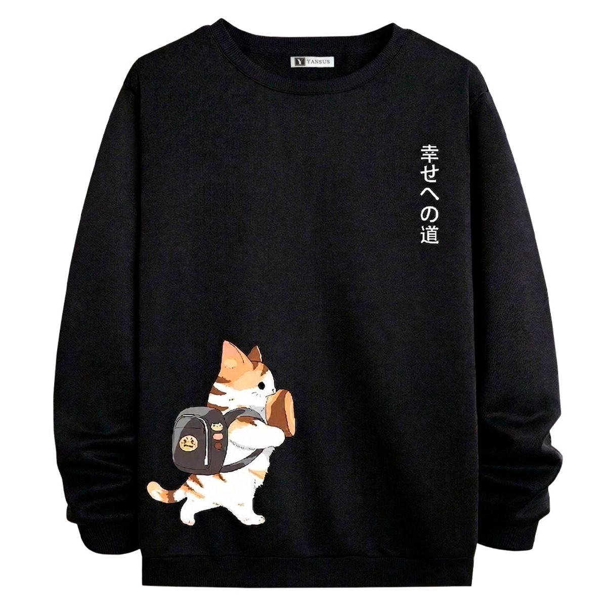 YANSUS - Polera Hombre Yansus Gatito Negro