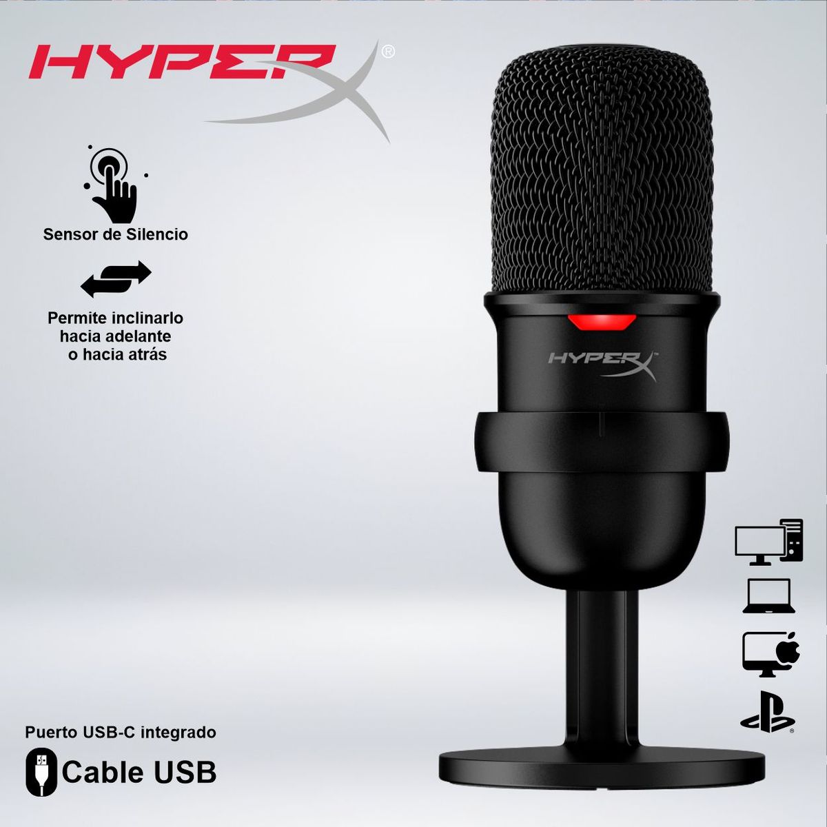 HYPERX - MICRÓFONO USB HYPERX SOLOCAST NEGRO