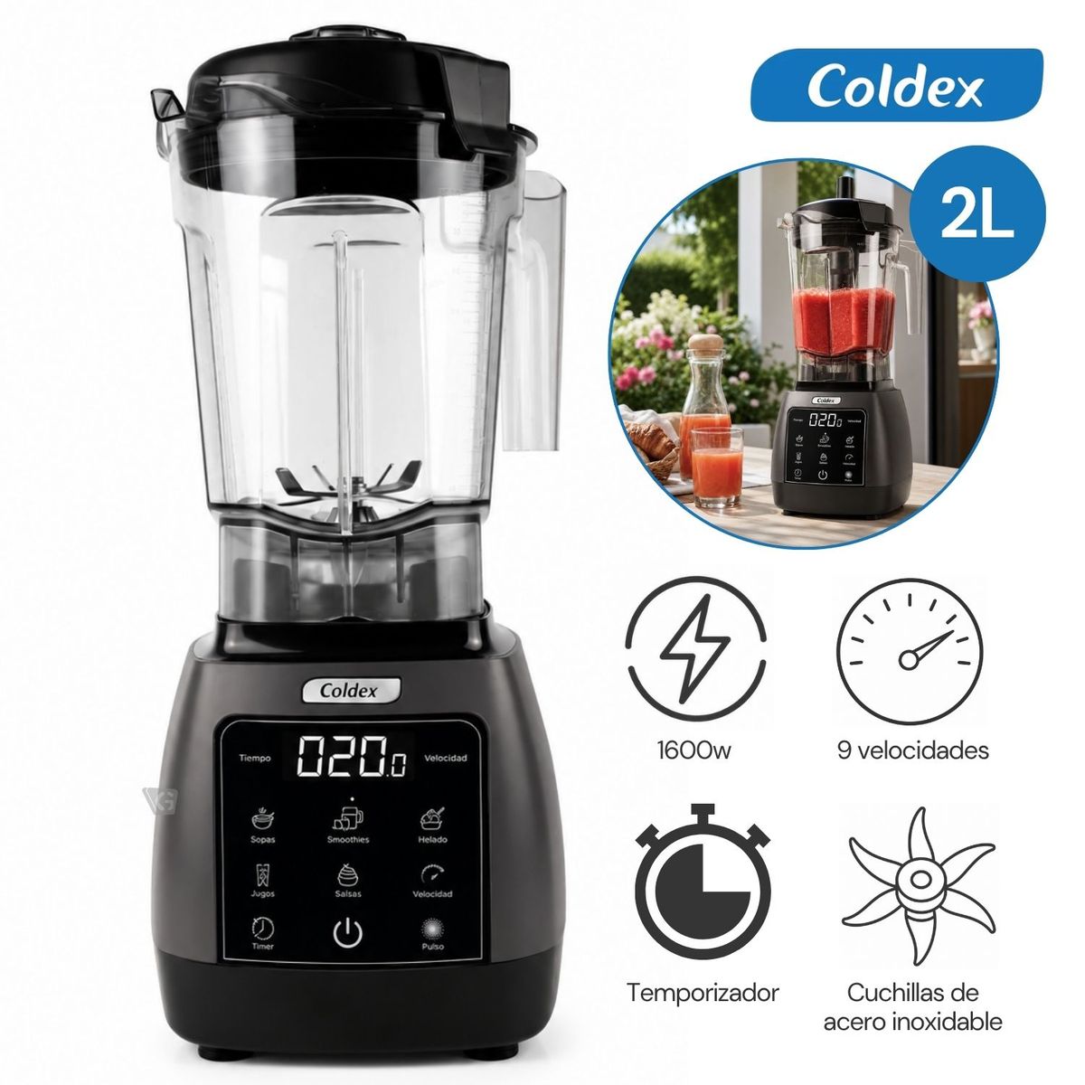Coldex - Licuadora Coldex Ultra Pro 2LT 1600W  CX LIC21600D
