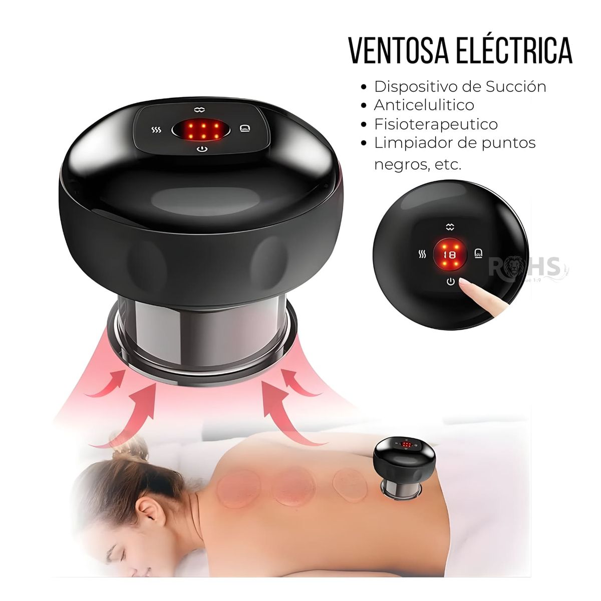 ROHS - Ventosa de Cuerpo Recargable Fisioterapeutico