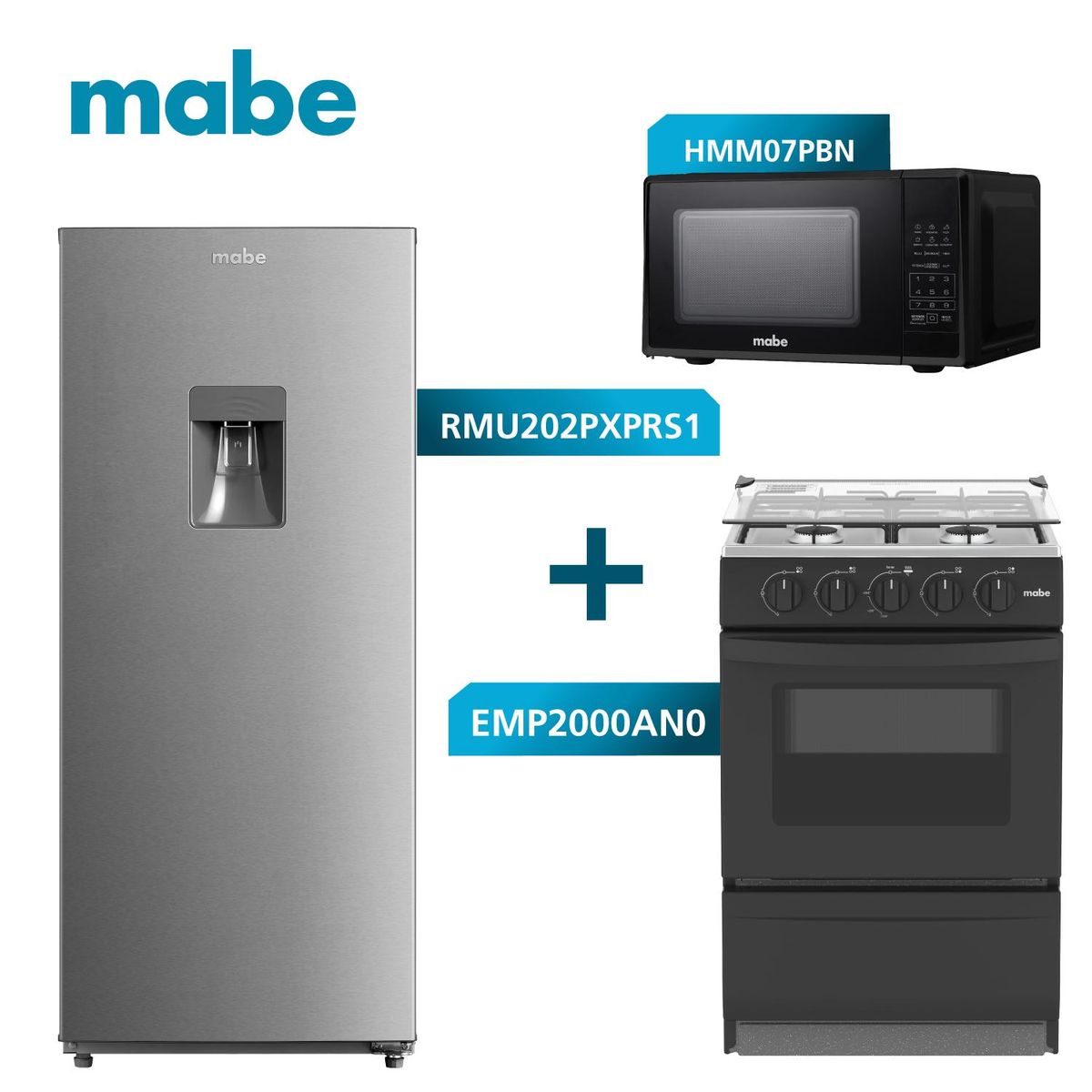 GENERICO - Combo Refrigeradora 187L +Cocina a Gas 51cm +Microondas Mabe