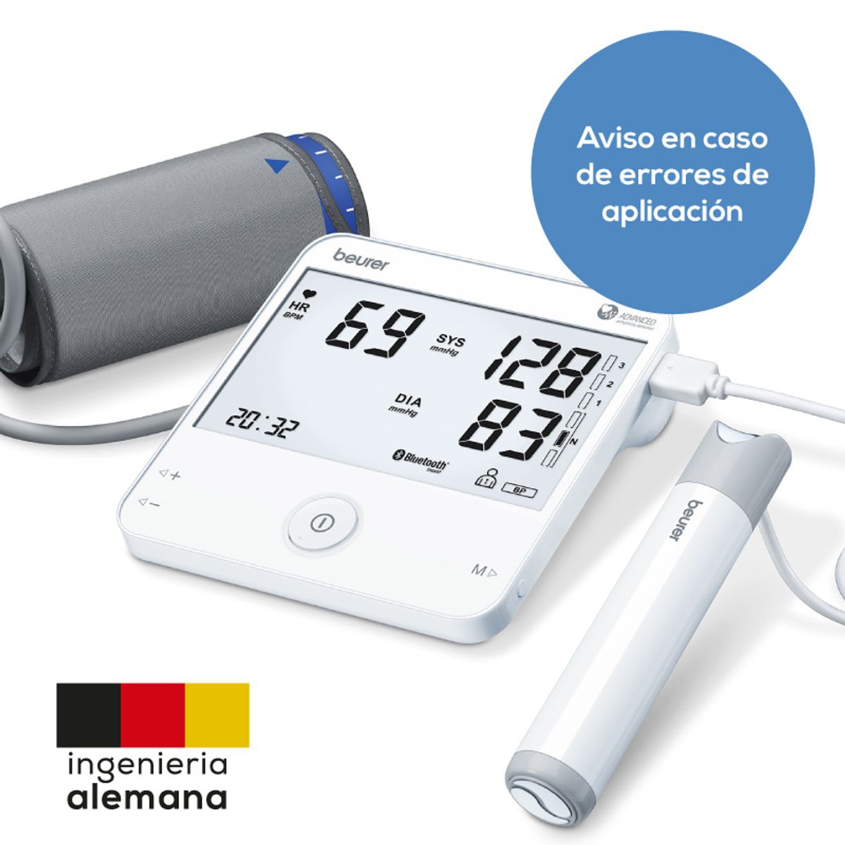 BEURER - Tensiómetro digital de brazo con ECG y bluetooth BM 95