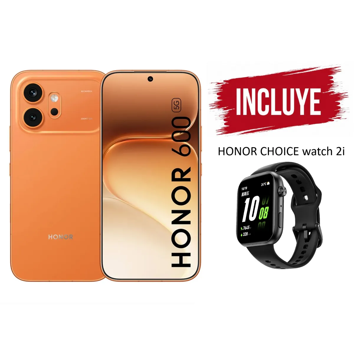HONOR - HONOR 600 5G NARANJA 8RAM 256GB + WATCH 2i - EQUIPO REGISTRADO