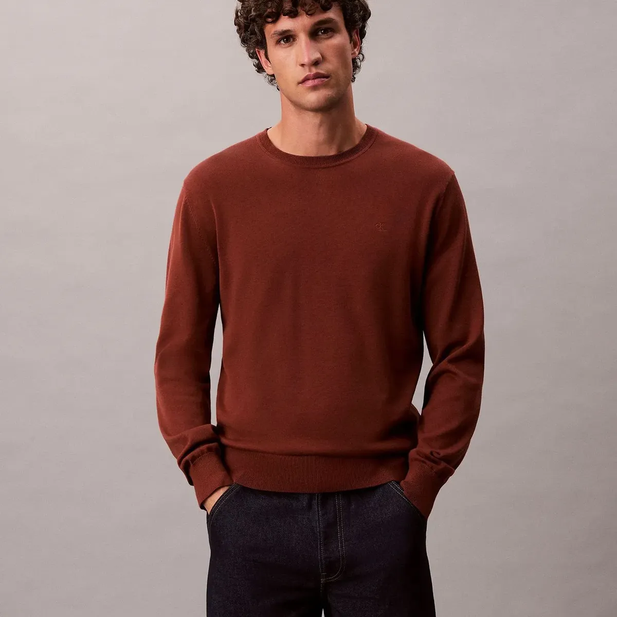CALVIN KLEIN - SWEATER LS SUPIMA COTTON CREW 14GG CK