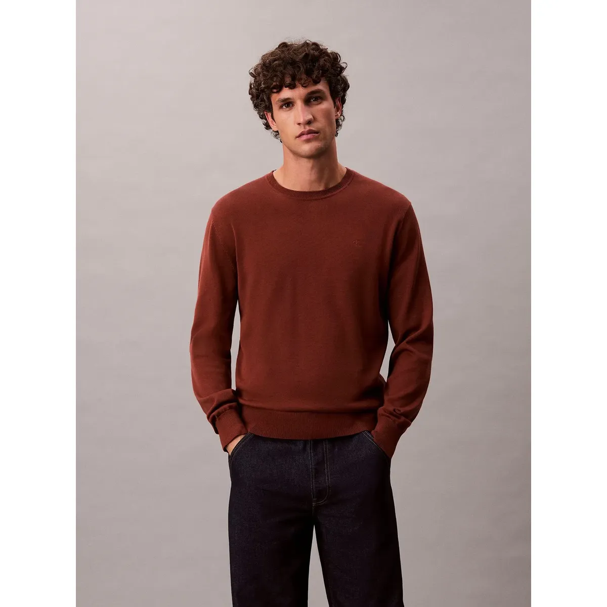 CALVIN KLEIN - SWEATER LS SUPIMA COTTON CREW 14GG CK