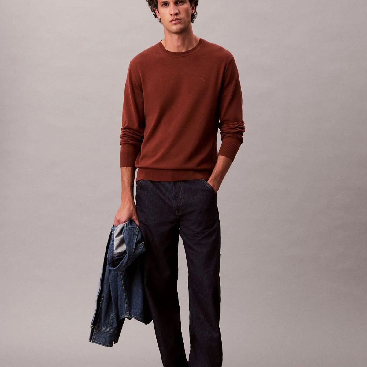 CALVIN KLEIN - SWEATER LS SUPIMA COTTON CREW 14GG CK