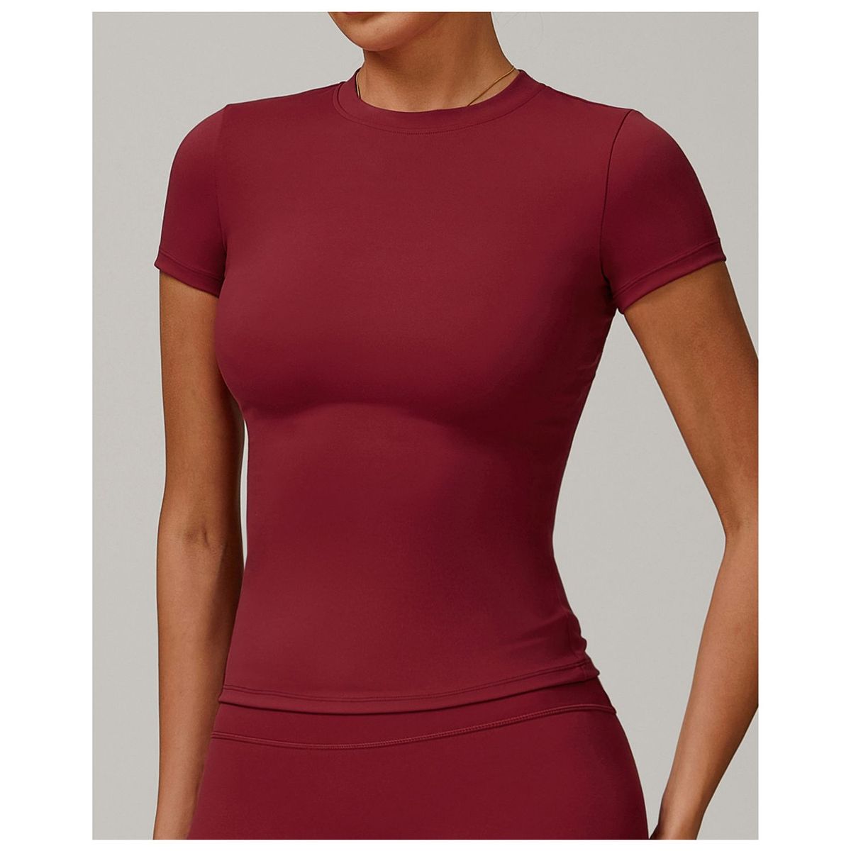 TIOZONEY - Camiseta deportiva de manga corta para mujer-Rojo