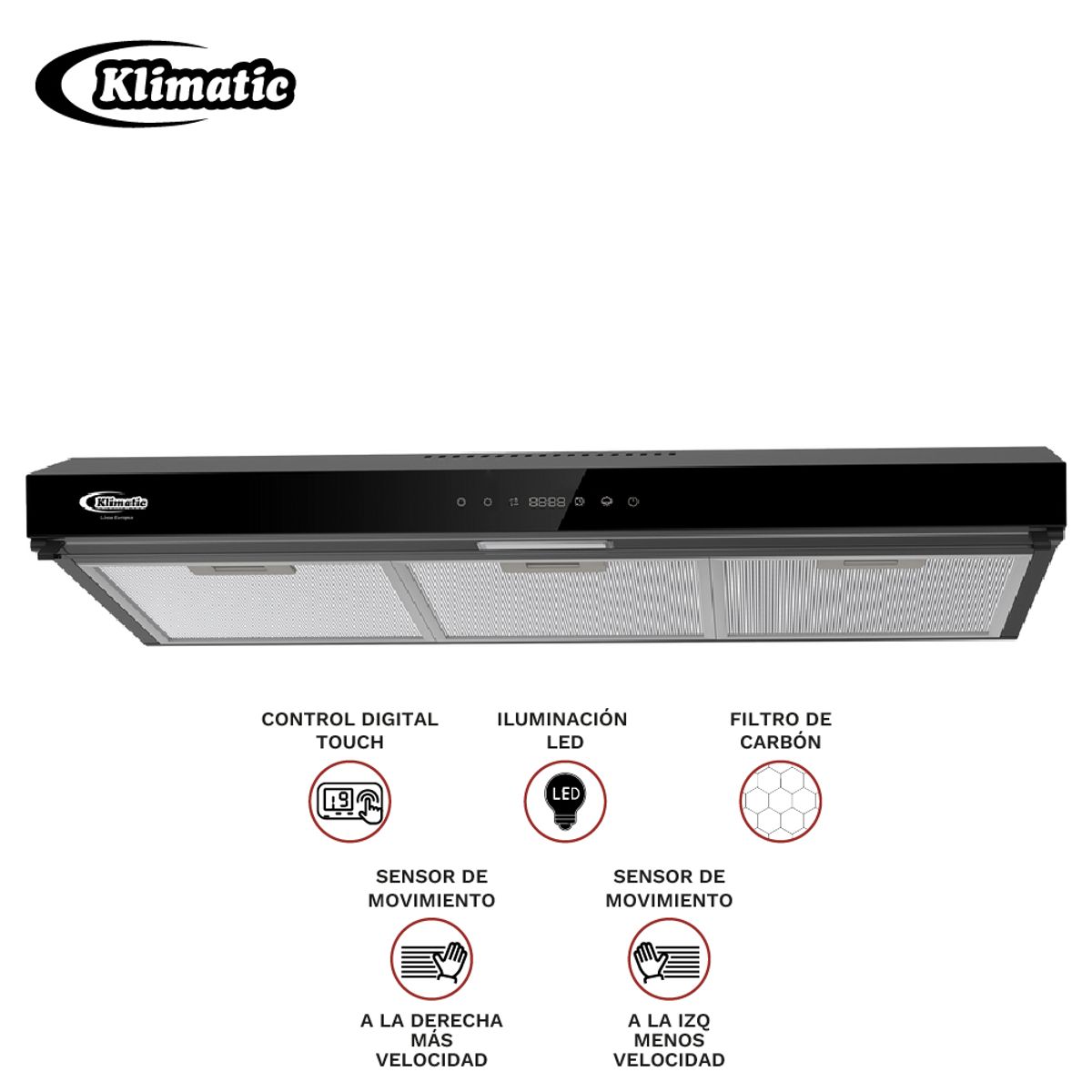 Klimatic - Campana Extractora 90cm VOLENDAM BLACK  KLIMATIC