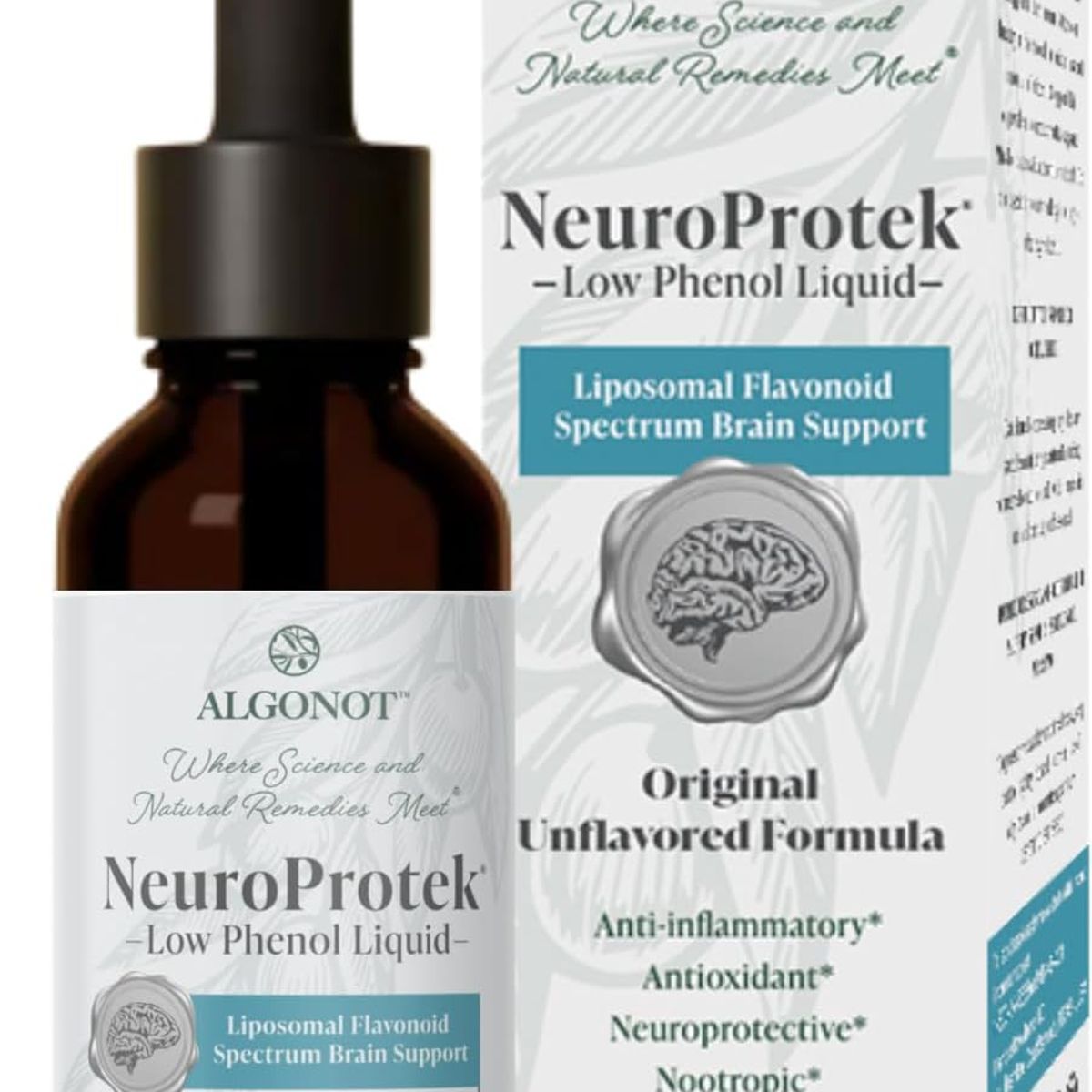 GENERICO - NeuroProtek - Líquido bajo en fenol - Sin sabor - 60 porciones formulación líquida de luteolina