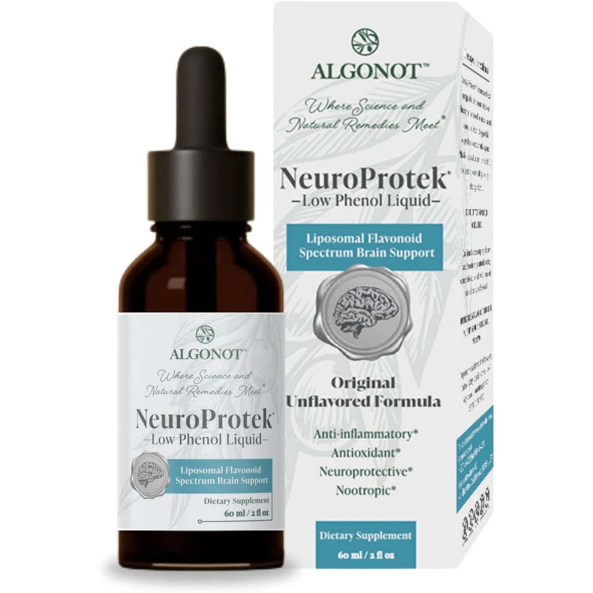 GENERICO - NeuroProtek - Líquido bajo en fenol - Sin sabor - 60 porciones formulación líquida de luteolina