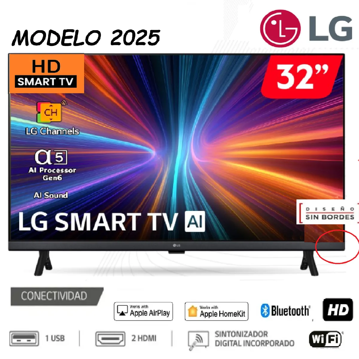LG - Nuevo Led 32 Pulgadas Smart TV Procesador A5 - 32LR600B