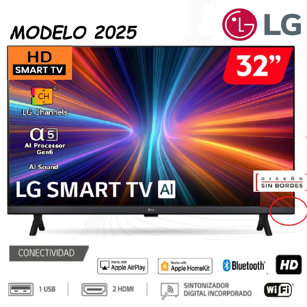 LG - Nuevo Led 32 Pulgadas Smart TV Procesador A5 - 32LR600B