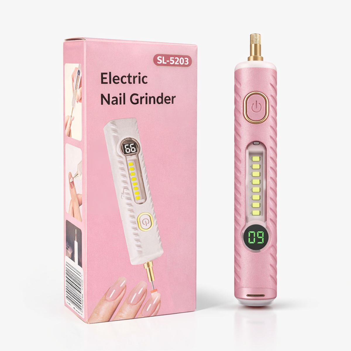 OEM - Pulidor De Uñas Eléctrico Portátil Led Rosado