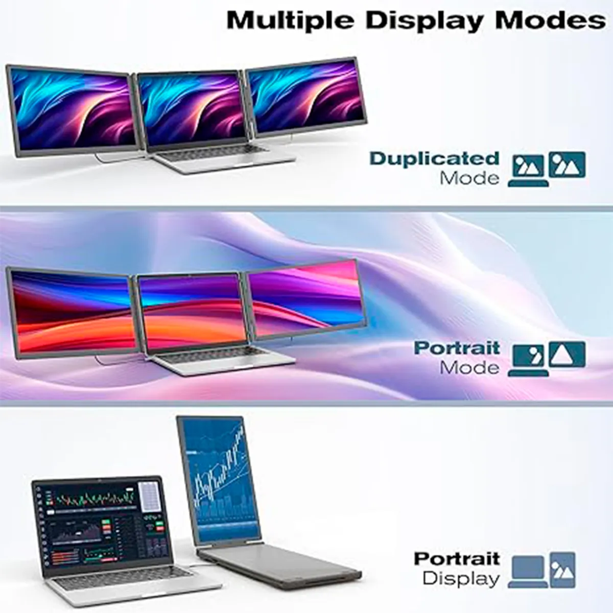 GENERICO - Extensor Dual De Monitor 15.6 Para Portatiles De 13-17 Fhd 1920x1080 Ips Usb-CHdmi
