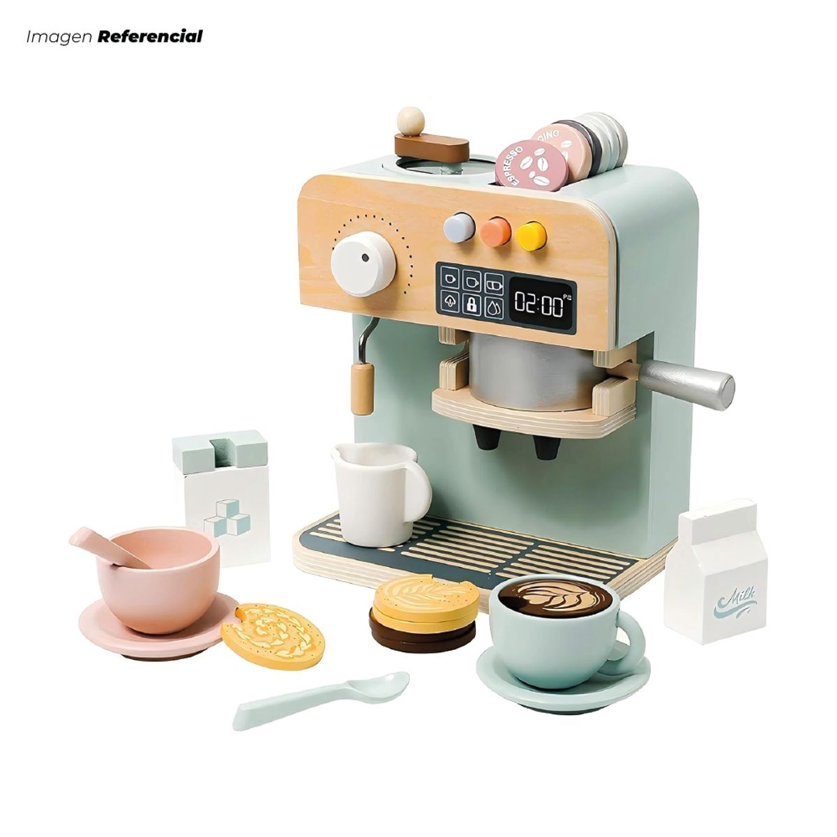 GENERICO - Juego de Cafetera Divertida de juguete de madera  para Niños Actividad Motricidad Fina