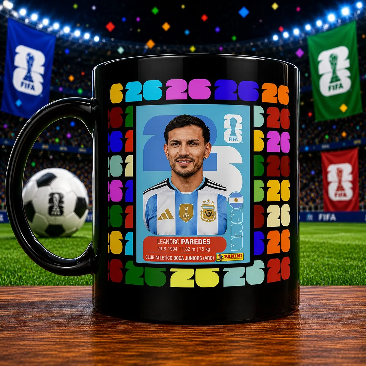 TAZA LEANDRO PAREDES - COPA MUNDIAL 2026, marca GENERICO - Foto 2