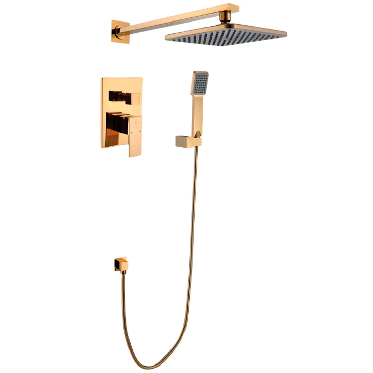 Mezcladora de Ducha y Teléfono Cuadrada Bronce Dorado Empotrable 6004 Sands, marca FRATELLI - Foto 2