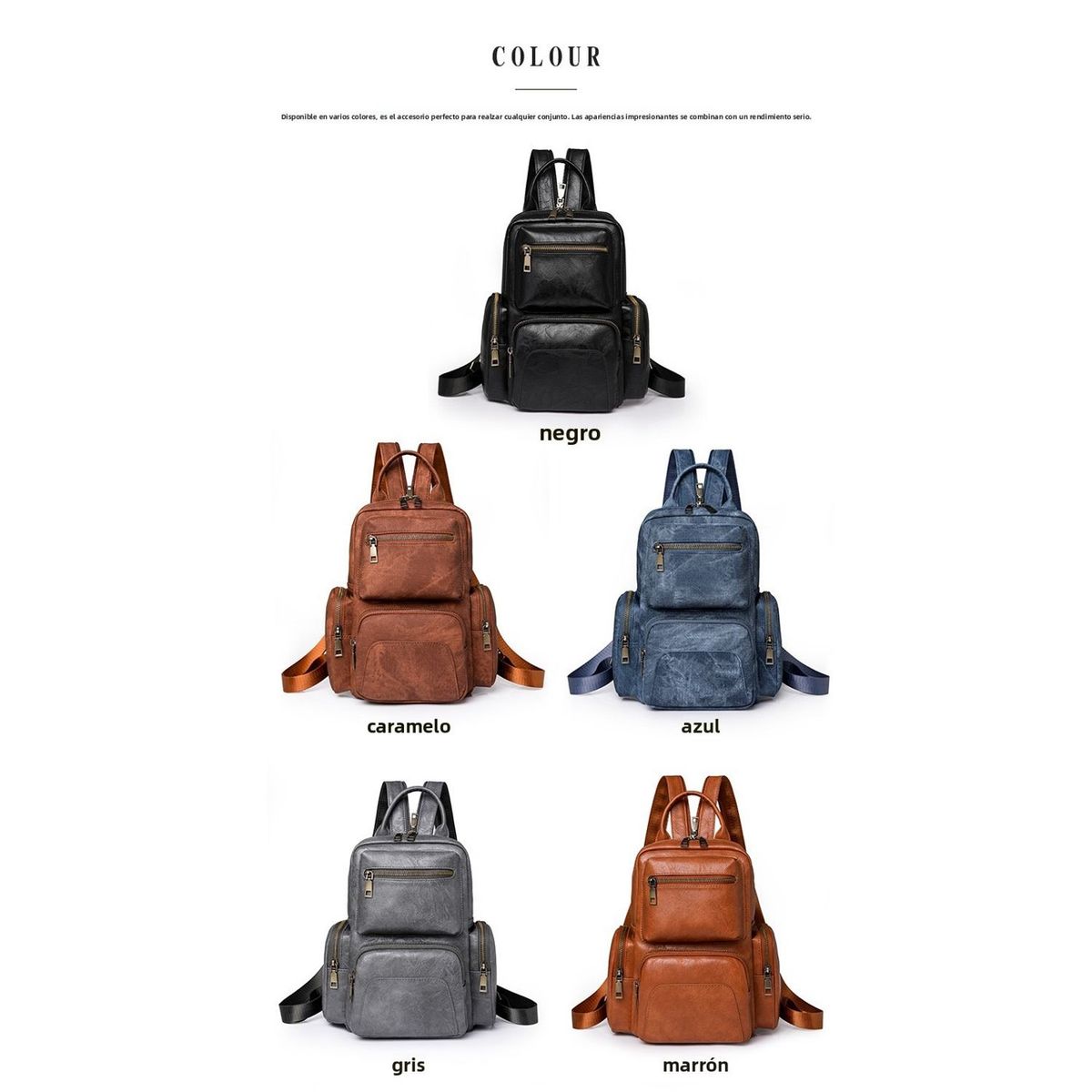 TIOZONEY - Mochila Cartera Urban Chic PU Mujer a la Moda Multiuso