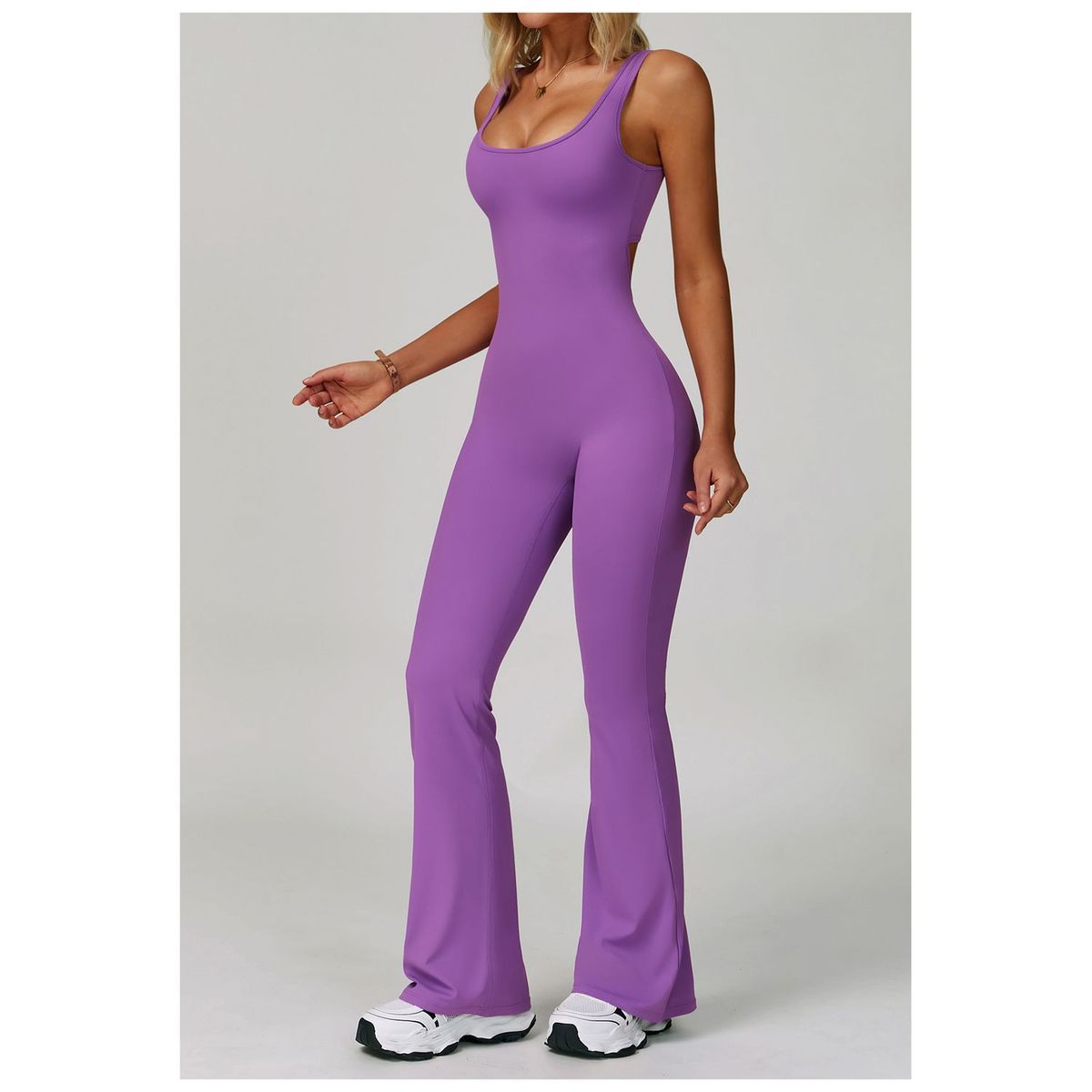 TIOZONEY - Mono deportivo sin mangas para mujer-Morado