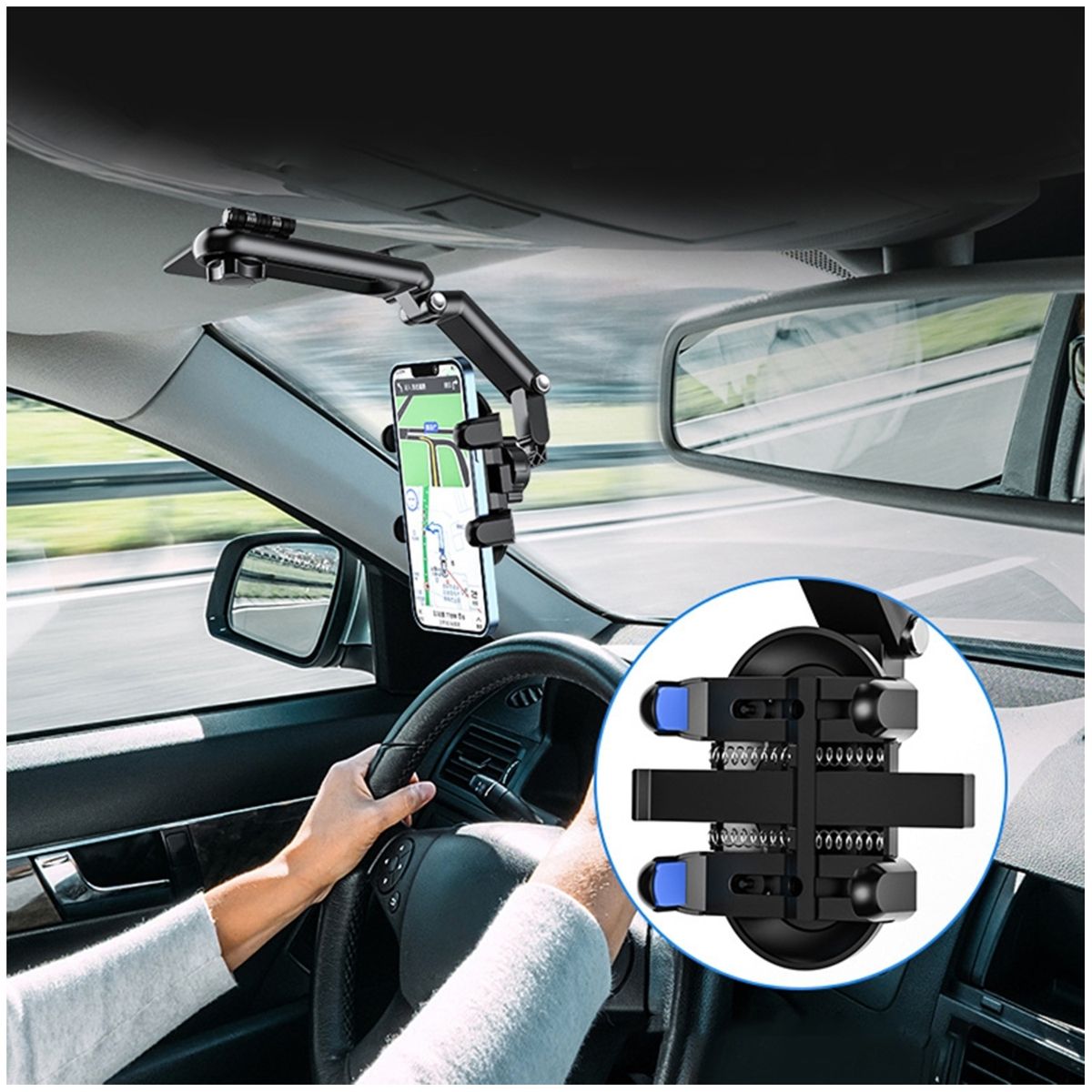 NEO DIGITAL - Soporte de Celular Auto Camioneta parasol 360° Universal CH02