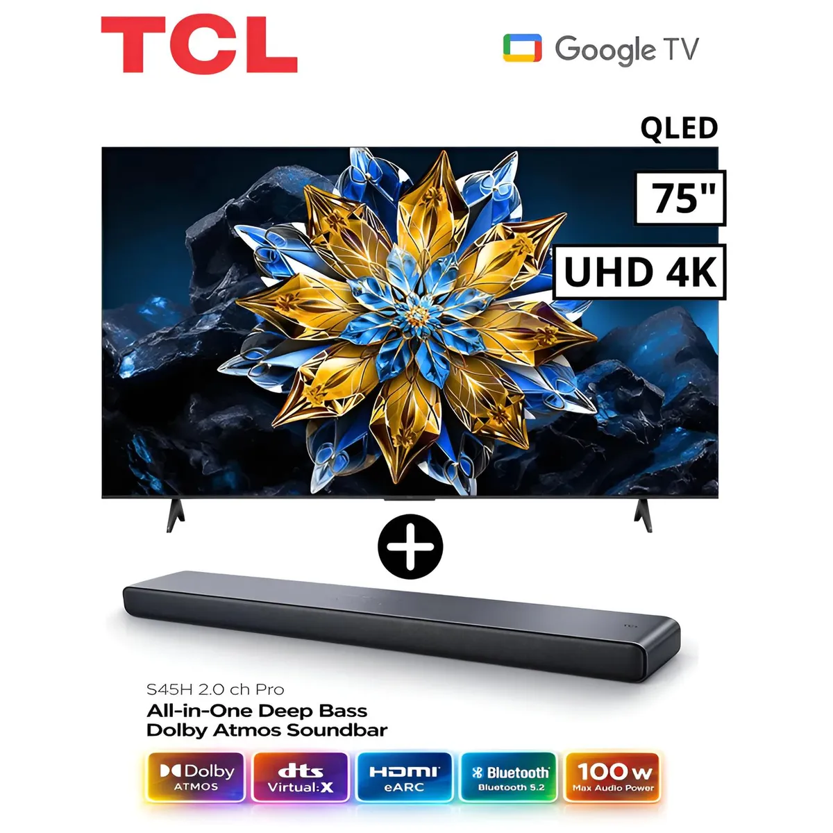 TELEVISOR TCL QLED 75 UHD 4K SMART TV 75T6C + SOUNDBAR TCL, marca TCL - Foto Principal
