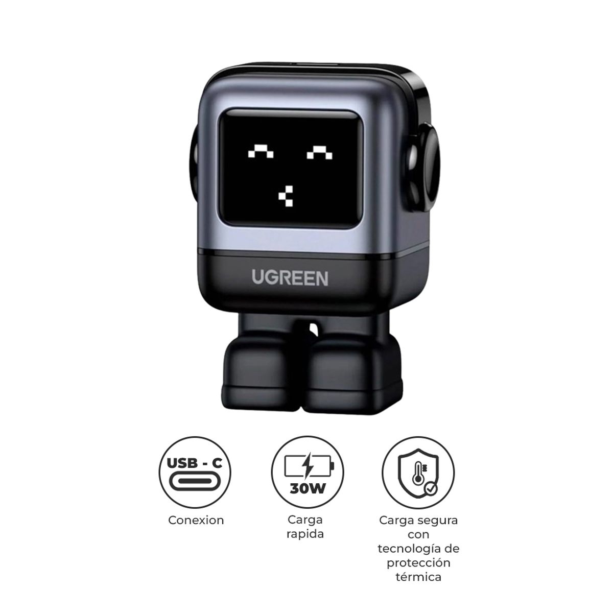 UGREEN - Cargador UGREEN CD359 30W USB-C GaN PD Robot Gris