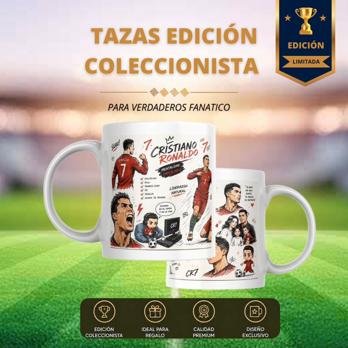 TAZA DE CRISTIANO RONALDO  - COPA MUNDIAL 2026 - EL BICHO, marca GENERICO - Foto 2