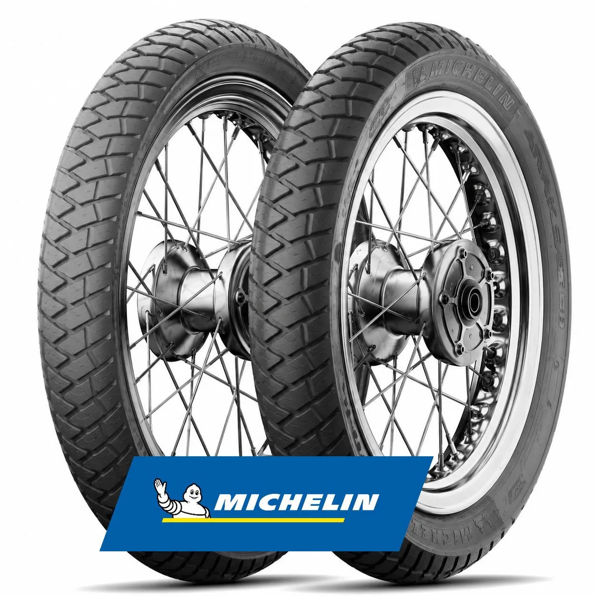 MICHELIN - PAR LLANTAS 90-90-21 y 120-80-18 MICHELIN ANAKEE STREET ¨MIXTA¨