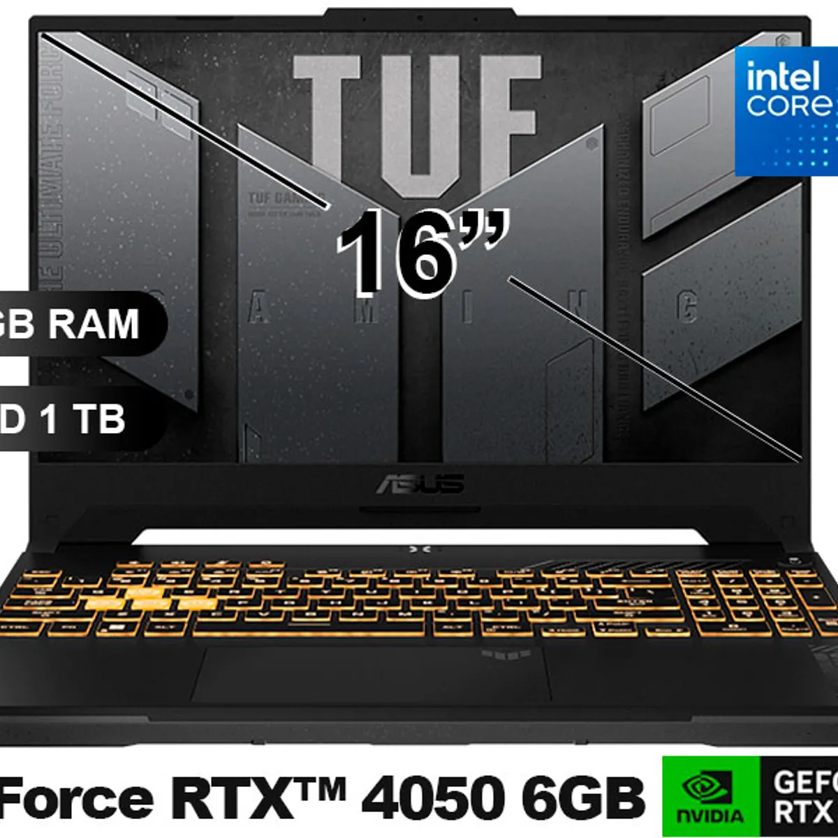 ASUS - Laptop ASUS TUF GAMING A16 FX607VU-RL228 I7- 240H, 16GB RAM, 1TB SSD, RTX4050-6GB, SIN WINDOWS, 16