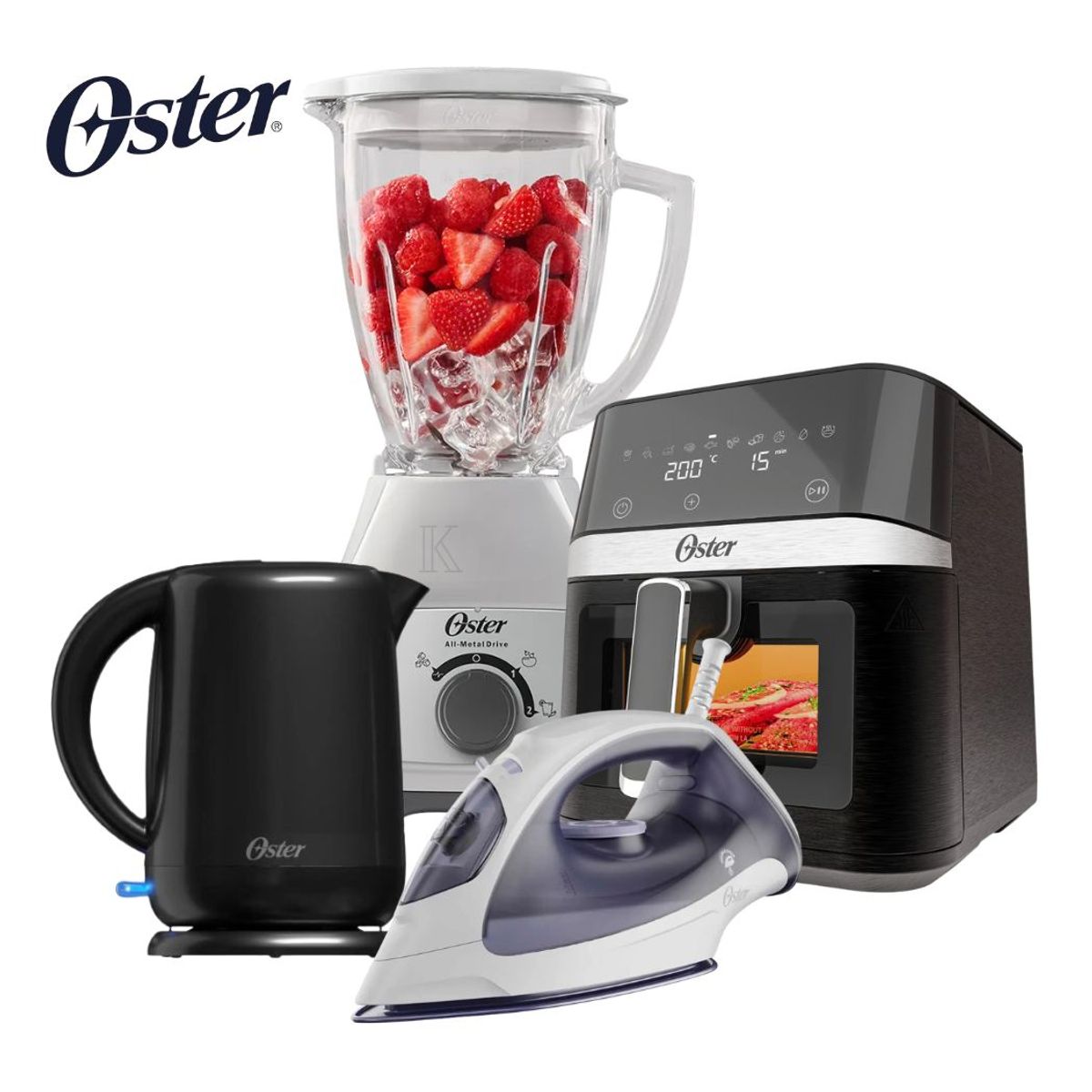 Combo Oster Licuadora + Freidora digital 6L + Hervidor + Plancha, marca OSTER - Foto Principal