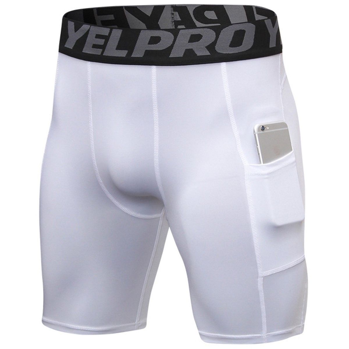 TIOZONEY - Calza deportiva apretada Hombre Blanca