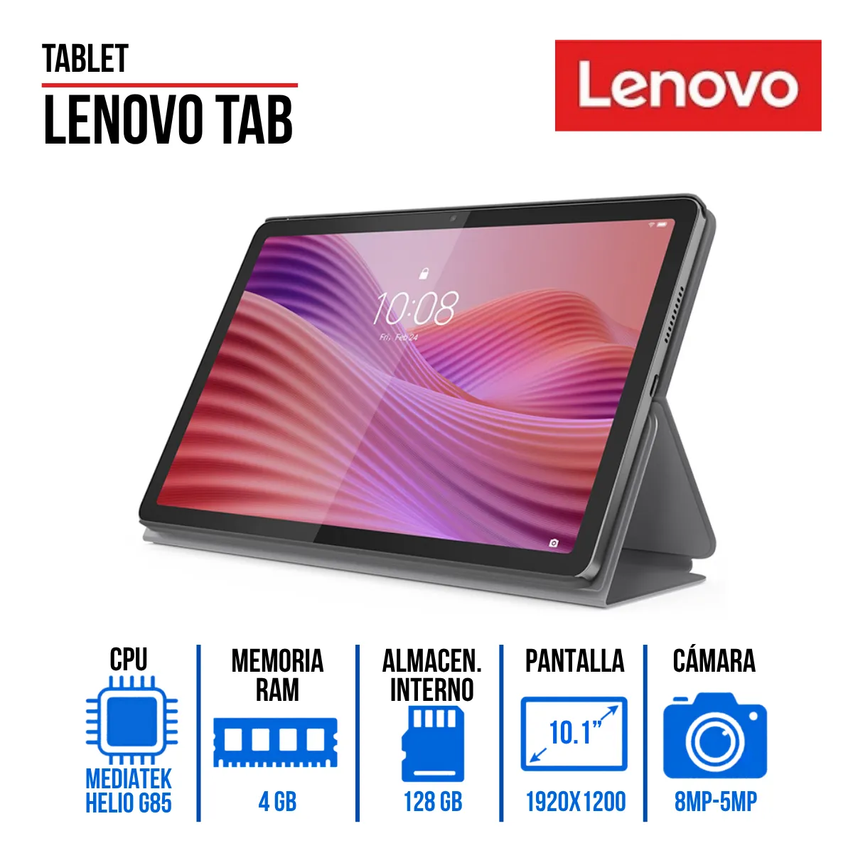 Tablet Lenovo TAB 10.1 WUXGA (1920x1200) TFT LCD (IPS) /Touch/Android 14 o Superior, marca LENOVO - Foto 2