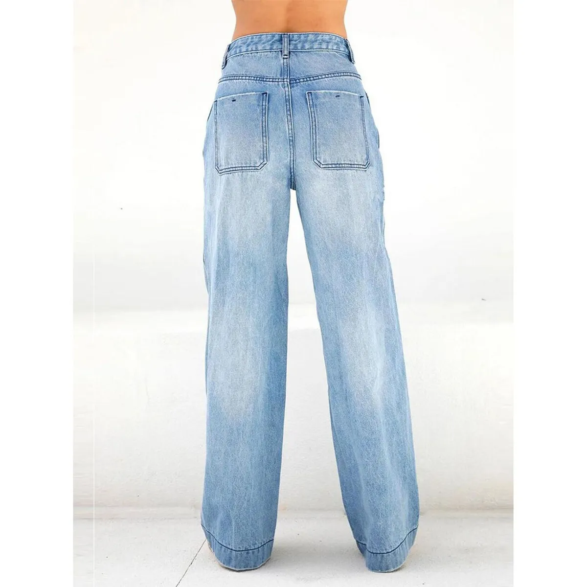 TIOZONEY - Jeans anchos para mujer
