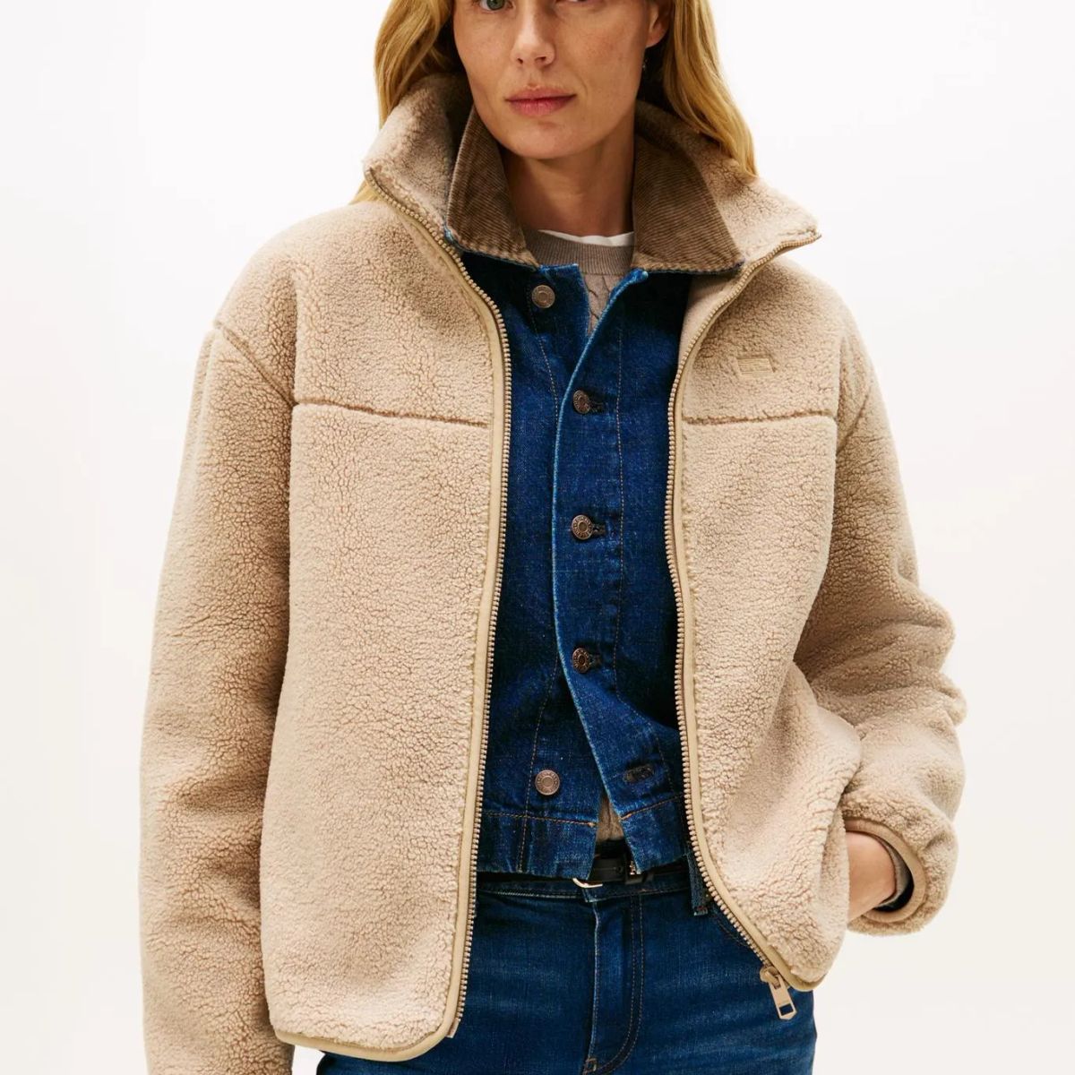 TOMMY HILFIGER - CASACA TEDDY ZIP UP REG JACKET TH