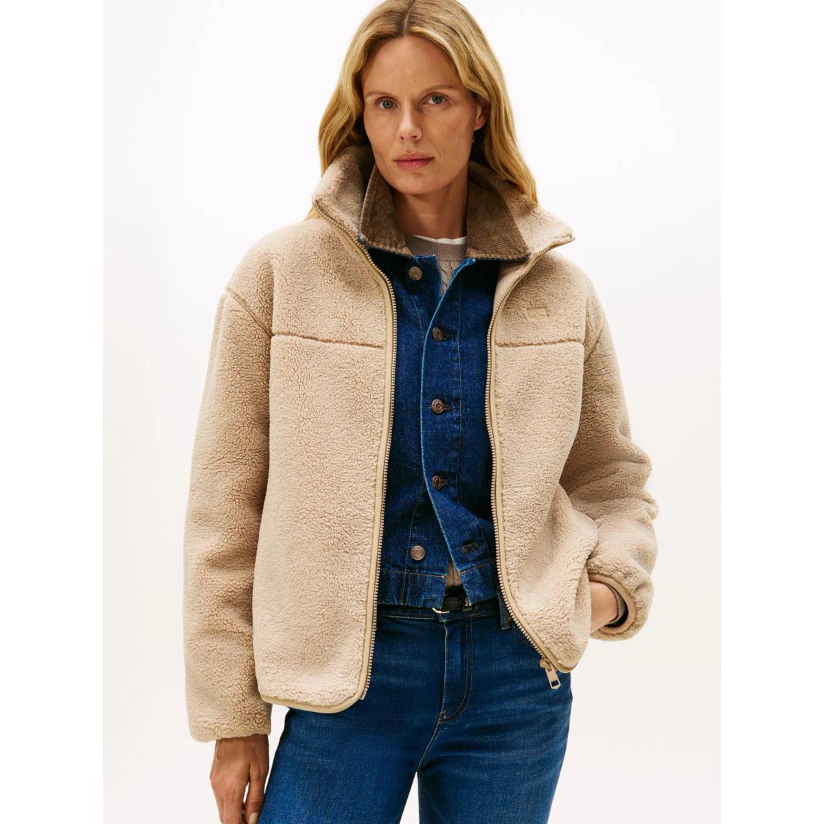 TOMMY HILFIGER - CASACA TEDDY ZIP UP REG JACKET TH