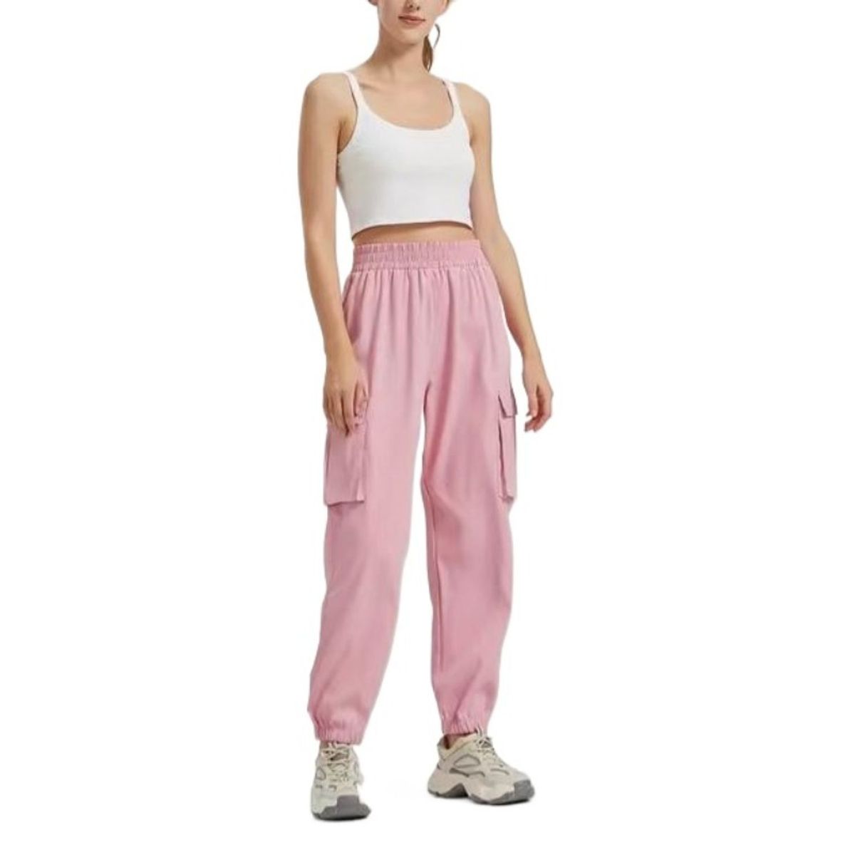 TIOZONEY - Pantalón Mujer - Rojo