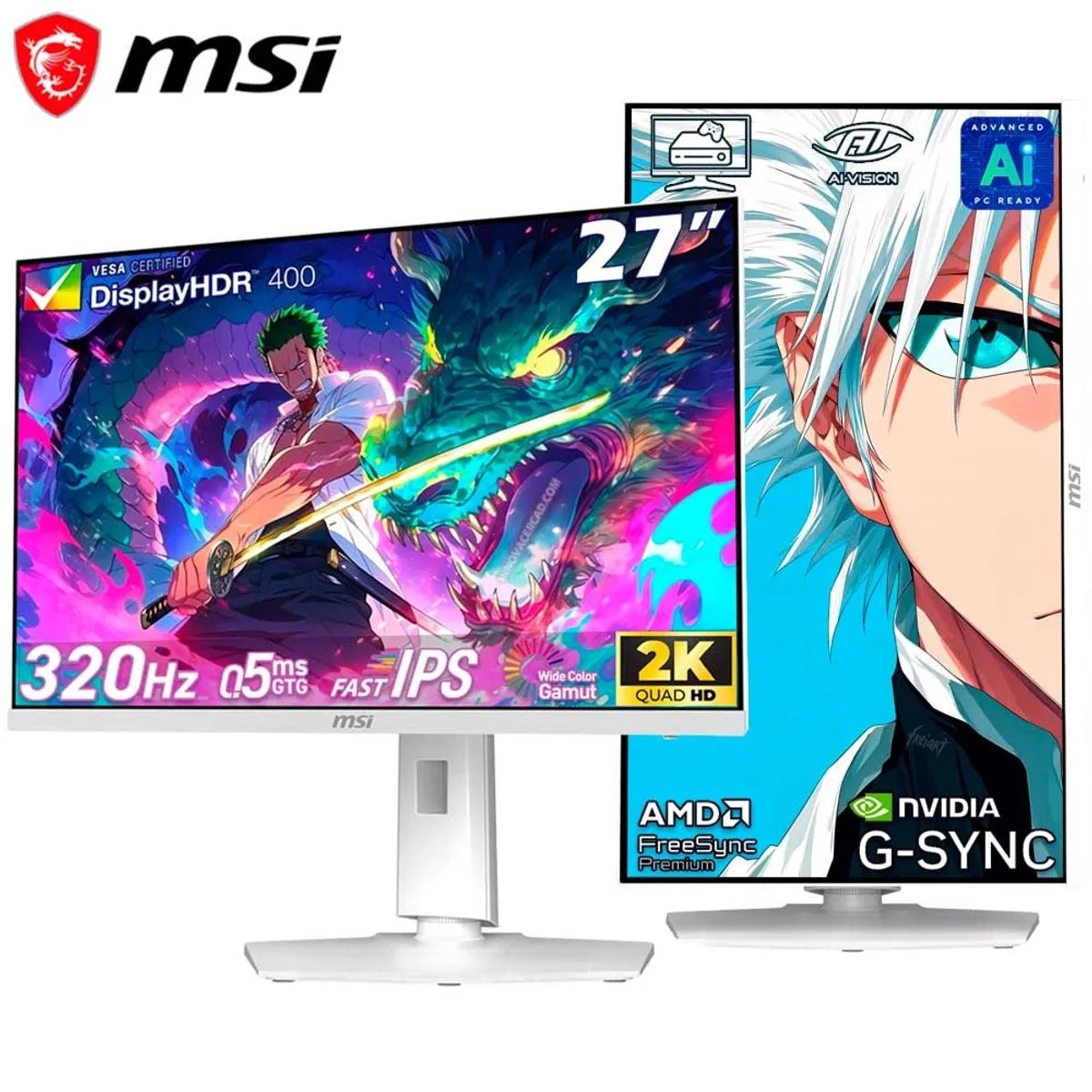 Msi - Monitor MSI 27 Gaming MAG 274QRFW X32 WQHD 2K 320Hz 0,5ms Pivote