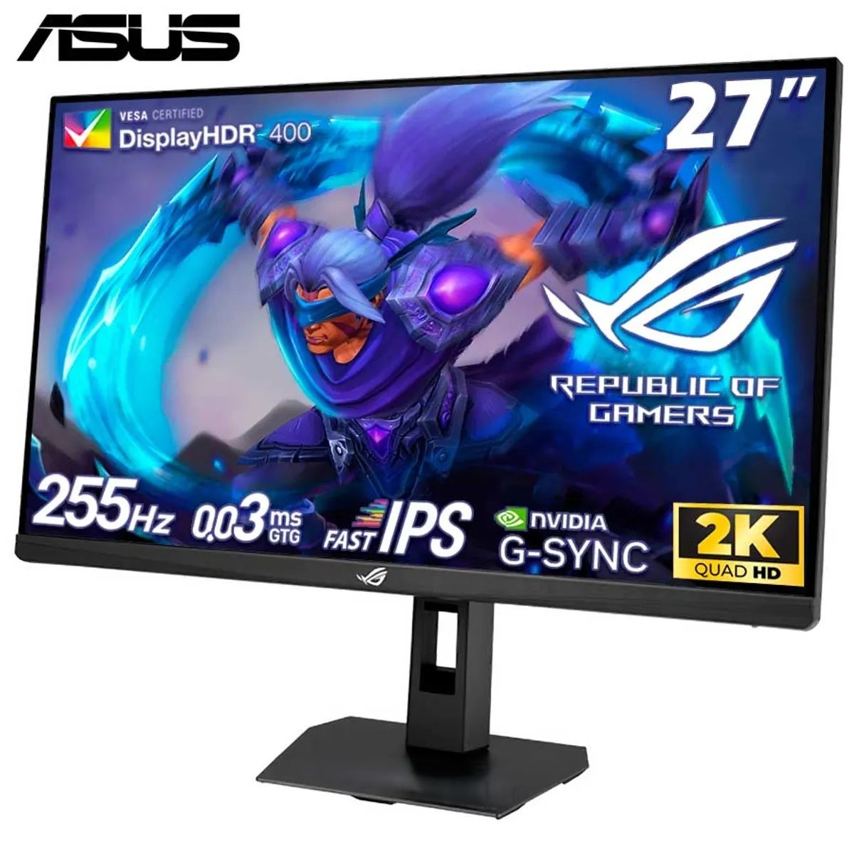ASUS - Monitor Asus 27 ROG STRIX XG27ACMES QHD HDR 2K 255Hz 0,3ms Pivote