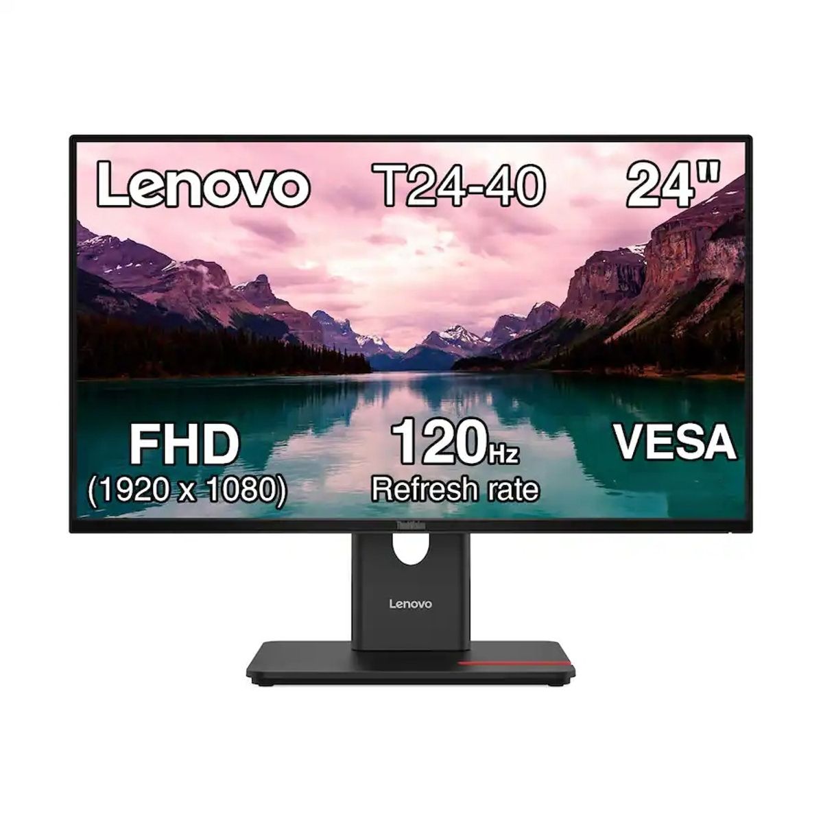 LENOVO - Monitor Lenovo 24 ThinkVision T24D-40 WLED FHD IPS 120Hz 4ms Pivote