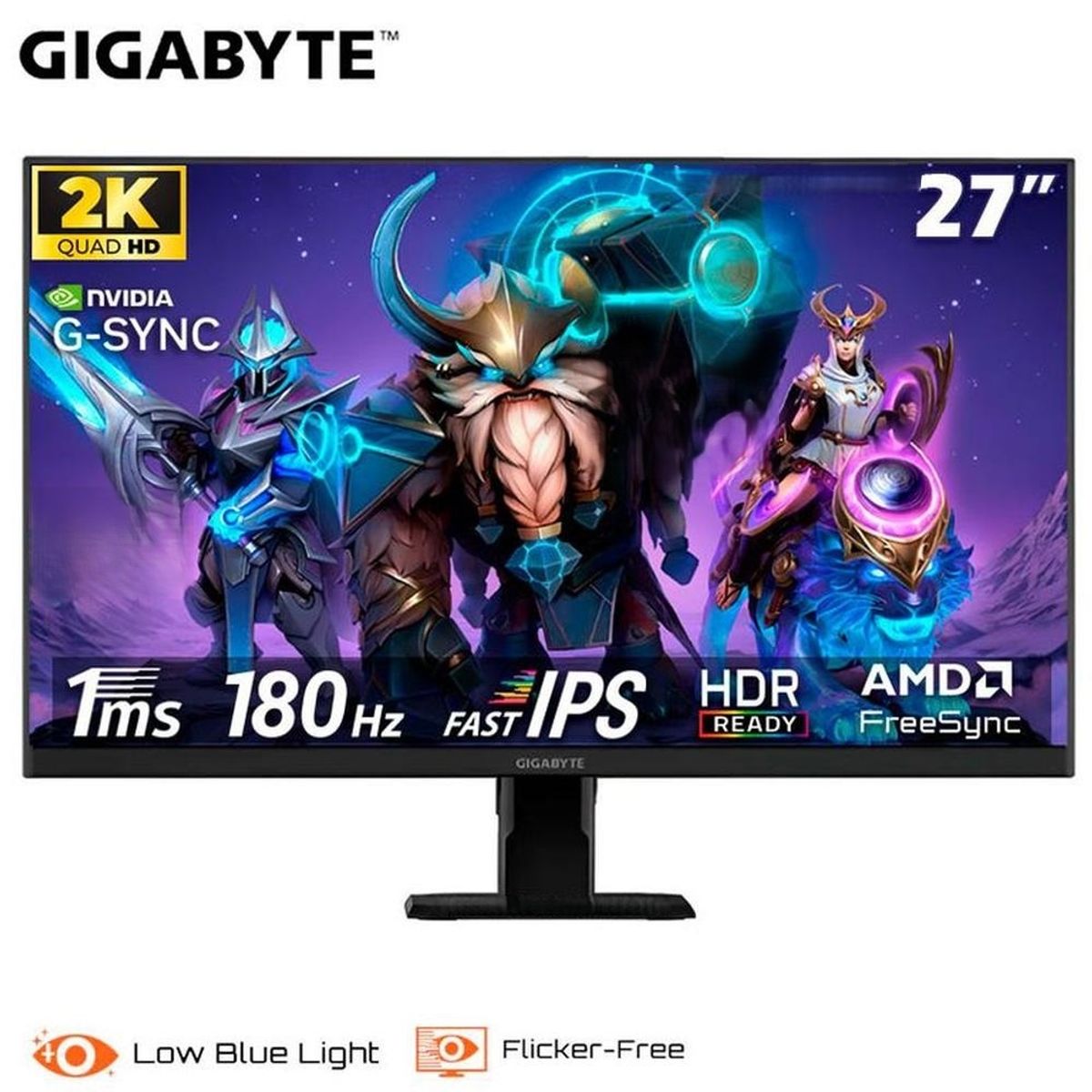 GIGABYTE - Monitor Gigabyte 27 Gaming GS27QA QHD IPS 2K 180Hz 1ms