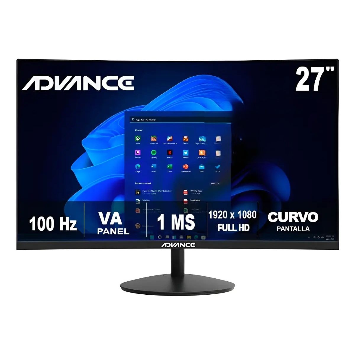 ADVANCE - Monitor Advance 27 ADV-2751S Curvo FHD VA 100Hz 1ms