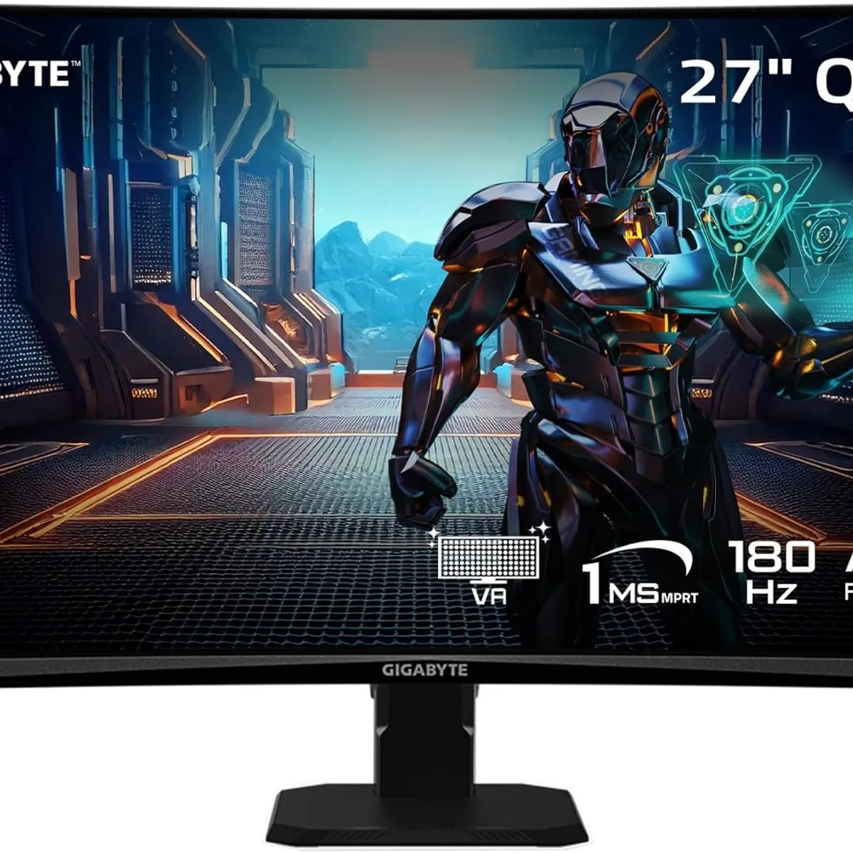 GIGABYTE - Monitor Gigabyte 27 Gaming GS27QCA Curvo QHD 2K 180Hz 1ms