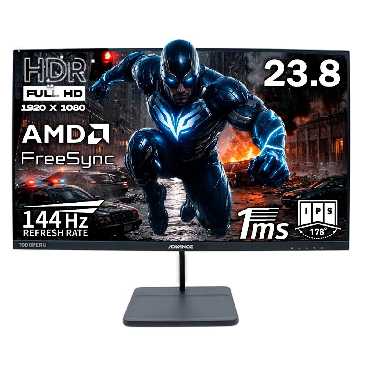 ADVANCE - Monitor Advance ADV2454S, 24 FHD IPS, 144Hz, 1ms, Parlante